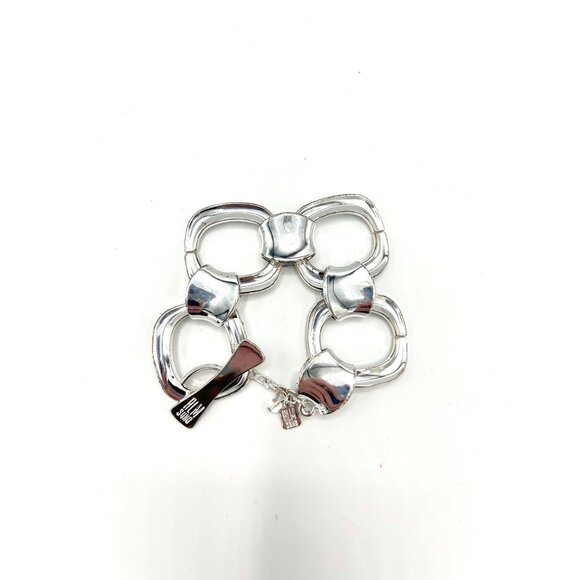 SIGNED ROBERT LEE MORRIS RLM SOHO SILVER-TONE CHUNKY CHAIN LINK BRACELET - Picture 3 of 5